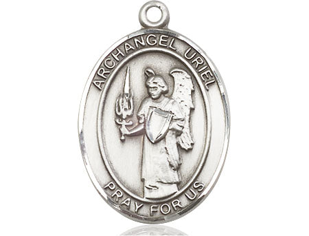 Extel Large Oval Pewter St. Uriel the Archangel Medal, Made in USA