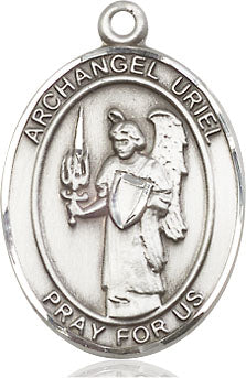 Extel Large Oval Pewter St. Uriel the Archangel Medal, Made in USA