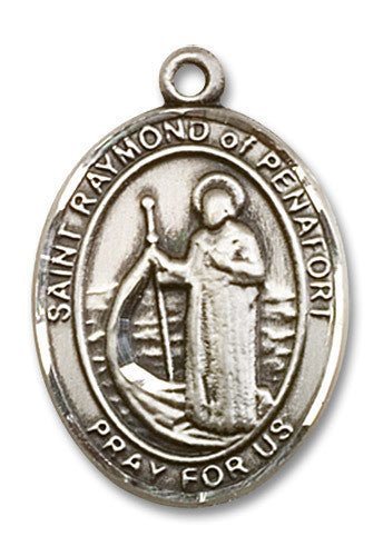 Extel Large Oval Sterling Silver St. Raymond of Penafort Medal, Made in USA