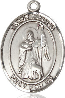 Extel Large Oval Sterling Silver St. Drogo Medal, Made in USA