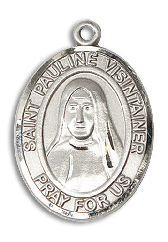 Extel Large Oval Sterling Silver St. Pauline Visintainer Medal, Made in USA