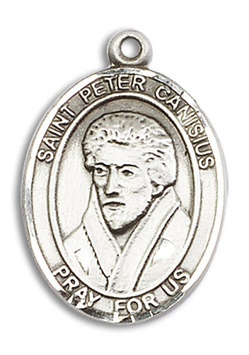 Extel Large Oval Sterling Silver St. Peter Canisius Medal, Made in USA