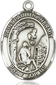 Extel Large Oval Sterling Silver Paul the Hermit Medal, Made in USA