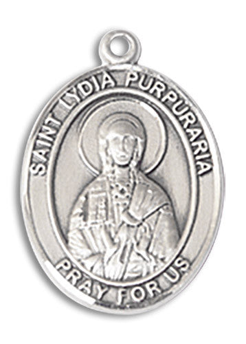 Extel Large Oval Sterling Silver St. Lydia Purpuraria Medal, Made in USA