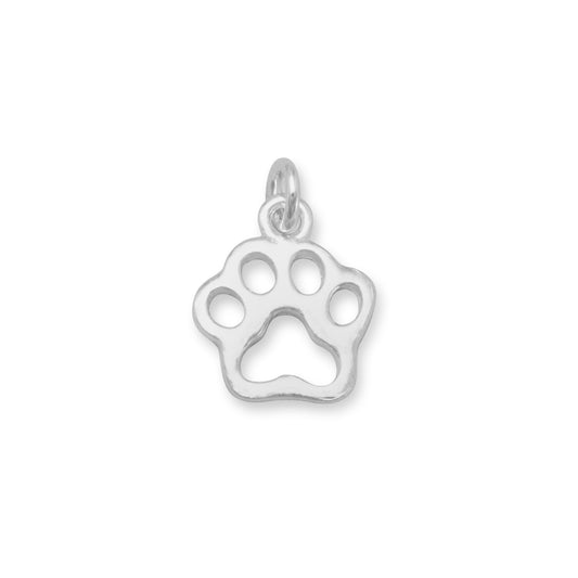 Extel Sterling Silver Small Cut Out Paw Print Charm