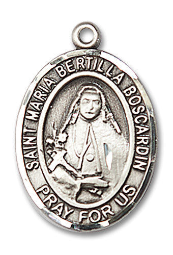 Extel Large Oval Sterling Silver St. Maria Bertilla Boscardin Medal, Made in USA
