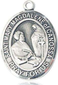 Extel Large Oval Sterling Silver St. Mary Magdalene of Canossa Medal, Made in USA