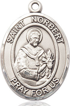 Extel Large Oval Sterling Silver St. Norbert of Xanten Medal, Made in USA