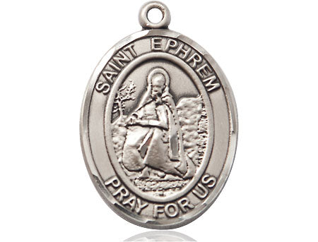 Extel Large Oval Pewter St. Ephrem Medal, Made in USA