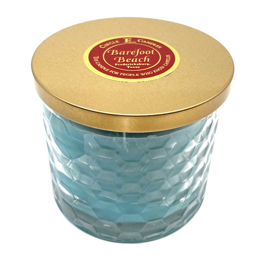 Circle E Candles, Barefoot Beach Scent, Medium Size Jar Candle, 17oz, 2 Wicks