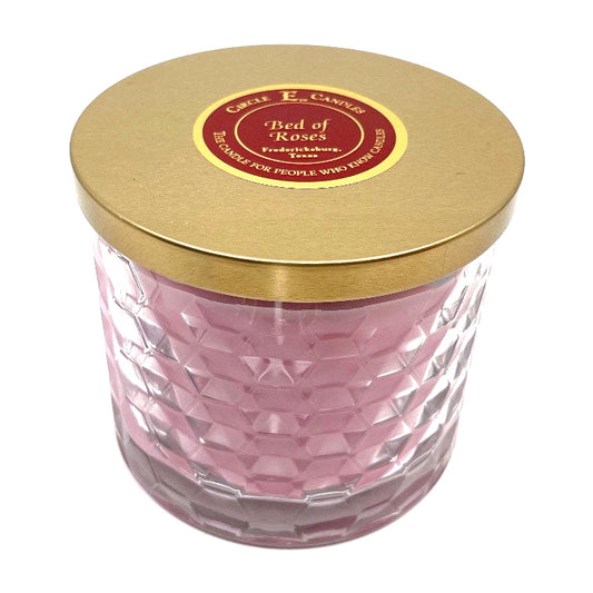 Circle E Candles, Bed of Roses Scent, Medium Size Jar Candle, 17oz, 2 Wicks