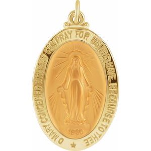 Extel Large 14K Yellow Gold Mens Womens Religious Medal Charm