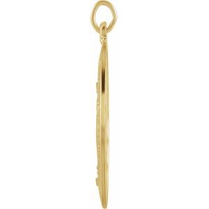 Extel Large 14K Yellow Gold Mens Womens Religious Medal Charm