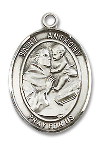 Extel Medium Oval Sterling Silver St. Anthony of Padua Medal, Made in USA