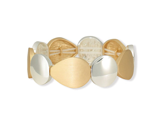 Periwinkle Matte Gold With Polished Silver Bracelet Design