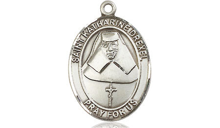 Extel Medium Oval Pewter St. Katharine Drexel Medal, Made in USA