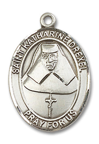 Extel Medium Oval Sterling Silver St. Katharine Drexel Medal, Made in USA