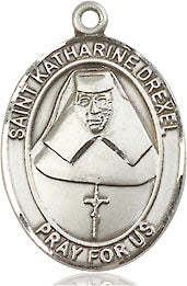 Extel Medium Oval Sterling Silver St. Katharine Drexel Medal, Made in USA