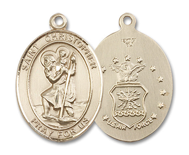 Extel Oval Medium 14kt Gold Filled St Christopher Medal