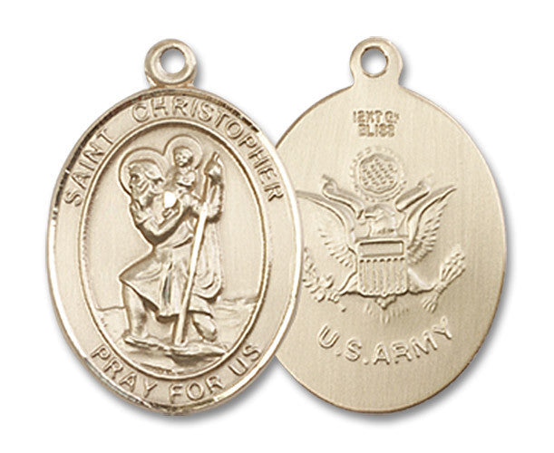 Extel Oval Medium 14kt Gold Filled St Christopher Medal USA