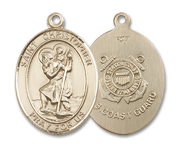 Extel Oval Medium 14kt Gold Filled St Christopher Medal