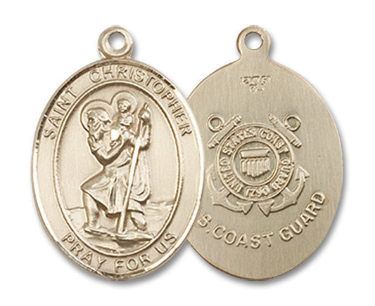 Extel Oval Medium 14kt Gold Filled St Christopher Medal