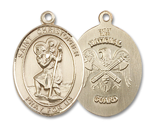 Extel Oval Medium 14kt Gold Filled St Christopher Medal