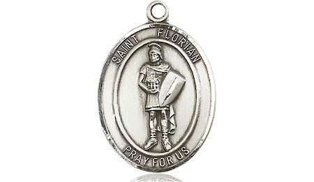 Extel Medium Oval Pewter St. Florian Medal, Made in USA