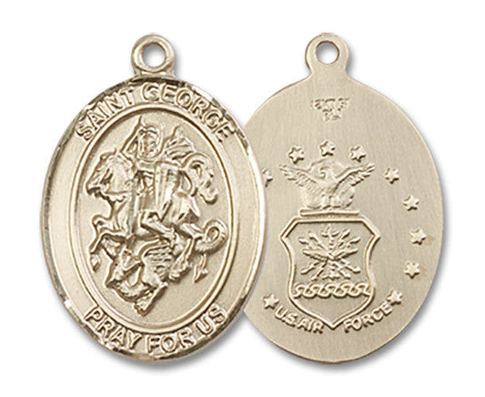 Extel Oval Medium 14kt Gold Filled St George Medal USA