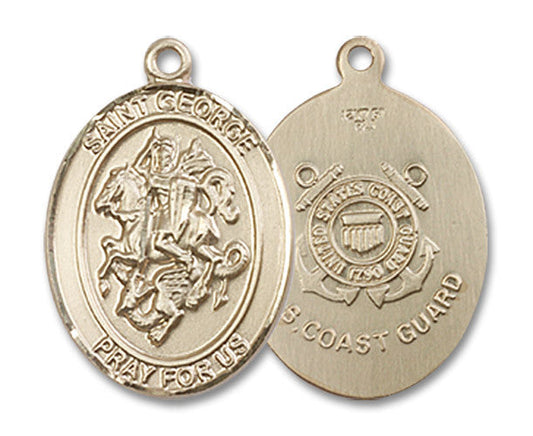 Extel Oval Medium 14kt Gold Filled St George Medal Made in USA