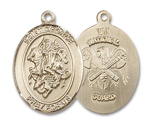 Extel Oval Medium 14kt Gold Filled St George Medal USA