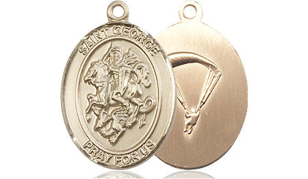 Extel Oval Medium 14kt Gold Filled St George Medal Made in USA