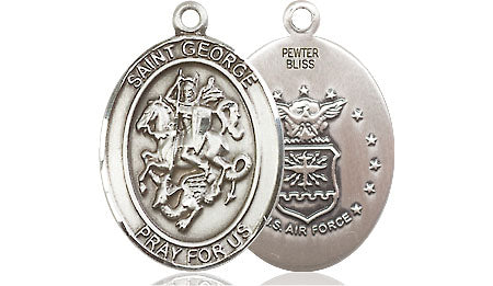 Extel Oval Medium Pewter St George Air Force Medal, Made in USA