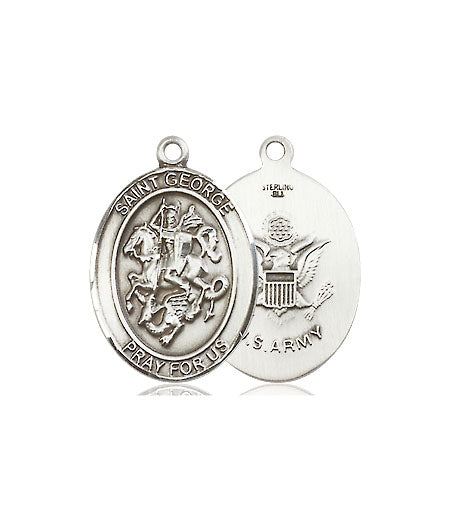 Extel Oval Medium Pewter St George Army Medal, Made in USA