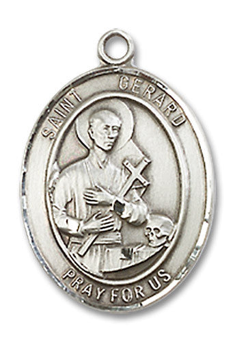 Extel Medium Oval Sterling Silver St. Gerard Majella Medal, Made in USA
