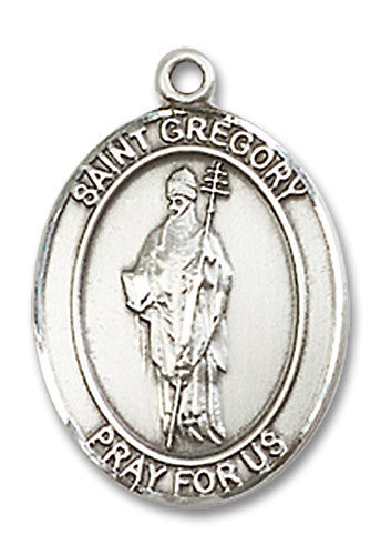 Extel Medium Oval Sterling Silver St. Gregory the Great Medal, Made in USA