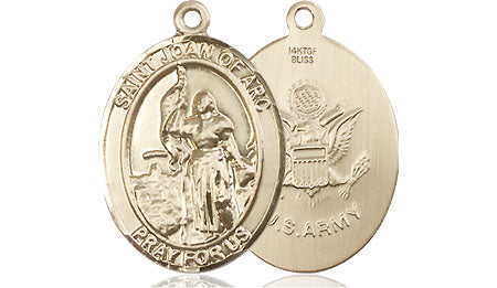 Extel Oval Medium 14kt Gold Filled St Joan of Arc Medal