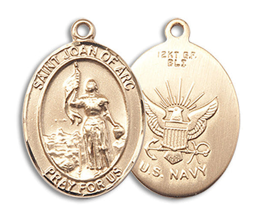 Extel Oval Medium 14kt Gold Filled St Joan of Arc Medal