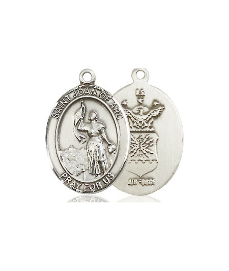 Extel Oval Medium Pewter St Joan of Arc Air Force Medal, Made in USA