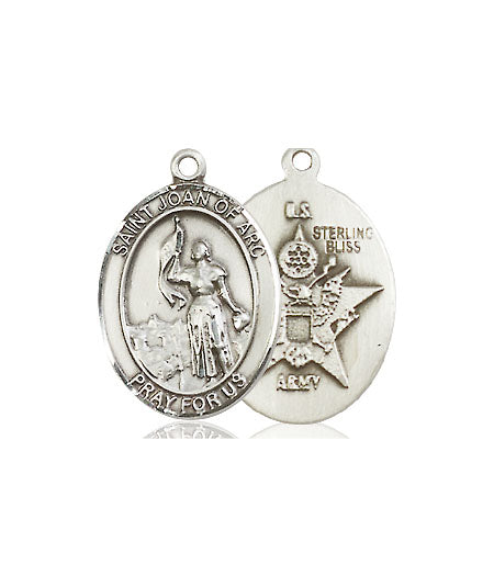Extel Oval Medium Pewter St Joan of Arc Army Medal, Made in USA