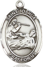Extel Medium Oval Sterling Silver St. Joshua Medal, Made in USA