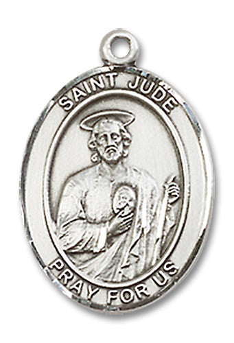 Extel Medium Oval Sterling Silver St. Jude Medal, Made in USA