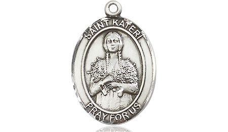 Extel Medium Oval Pewter St. Kateri Medal, Made in USA