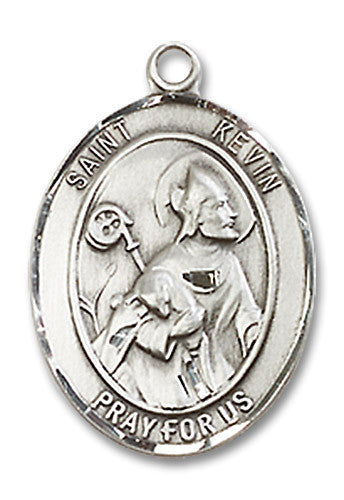 Extel Medium Oval Sterling Silver St. Kevin Medal, Made in USA