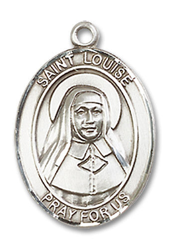 Extel Medium Oval Sterling Silver St. Louise de Marillac Medal, Made in USA