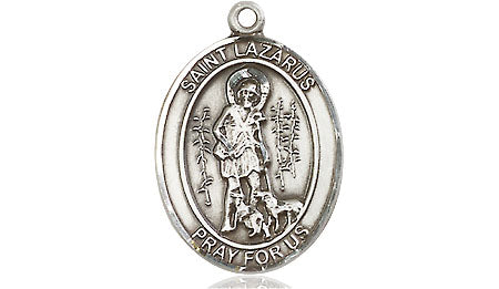 Extel Medium Oval Pewter St. Lazarus Medal, Made in USA