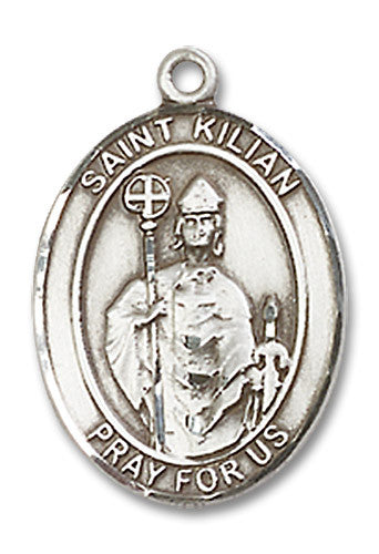 Extel Medium Oval Sterling Silver St. Kilian Medal, Made in USA