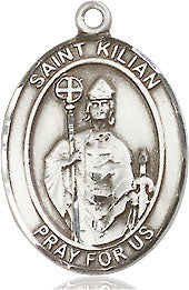 Extel Medium Oval Sterling Silver St. Kilian Medal, Made in USA