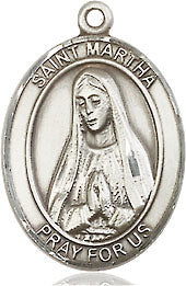 Extel Medium Oval Sterling Silver St. Martha Medal, Made in USA