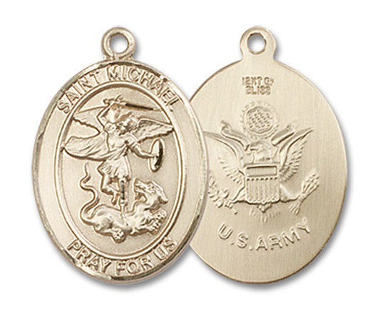 Extel Oval Medium 14kt Gold Filled St Michael Army Medal